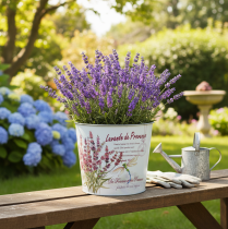 Artikel Übertopf Metall Lavendel Blumentopf klein Ø18cm H15,5cm