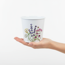Artikel Pflanztopf, Blumentopf Metall Blech Übertopf Ø15cm H14cm