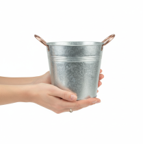 Artikel Blumentopf mit Griffen Metall Deko Eimer Ø16cm H15cm