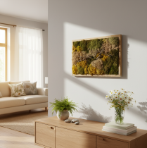 Artikel Moosbild Deko Wandbild Echtes Konserviertes Moos Natürliche Zweige Atmosphärisch 60x40cm