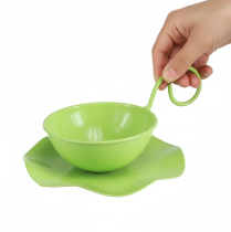 Artikel Metall Deko Tasse mit Unterteller Hellgrün für Floristen, Highlight für Frühling
