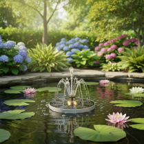 Artikel Solar Gartenpumpe Schwimmend mit LED für Teiche und Dekorative Wasserspiele 16cm