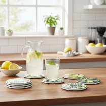 Artikel Zitronen Deko Keramik Untersetzer 6 Stk - Mediterran & Sommer