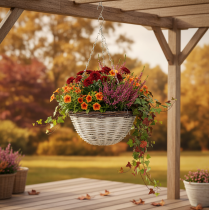 Artikel Blumenampel, Pflanzschale zum Aufhängen Weiß, Braun, Shabby Chic Ø31,5cm