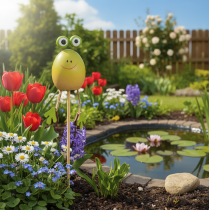 Artikel Frosch Pflanzenstecker Deko Holz 34cm Grün 6er Set für Frühling und Sommer