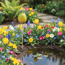 Artikel Frosch Pflanzenstecker Deko Holz 34cm Grün 6er Set für Frühling und Sommer