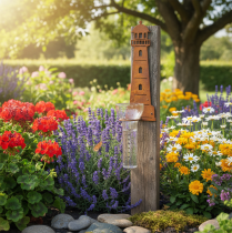 Artikel Regenmesser Leuchtturm Rostoptik Garten Deko Vintage Charmant 41cm