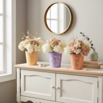 Artikel Metall-Übertopf 10 cm Pastellfarben Blumenmotiv 3er-Set