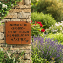 Artikel Gartenschild mit Spruch „Unkraut“ Rost Deko Garten 35×30cm