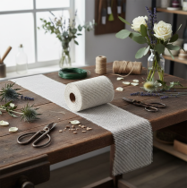 Artikel Tischläufer Jute Juteband Tischband Weiß B15cm L10m