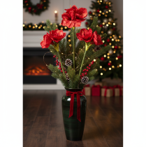 Artikel Kunstblume Amaryllis Rot 77cm Kunststoff für Vasen und Gestecke