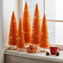 Artikel Tannenbaum künstlich 60cm Orange auf Holzsockel für Innenbereich