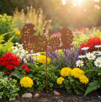 Artikel Gartenstecker Igel Metall 53cm Rostoptik für Sommer und Herbst