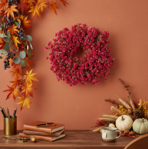 Artikel Blumenkranz aus künstlichem Schleierkraut, Ø 30 cm, Pink-Rot