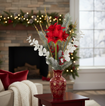 Artikel Kunstblume Amaryllis Rot mit Stiel 50 cm