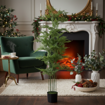 Artikel Künstlicher Bambusbaum 132 cm Grün mit Schwarzem Topf