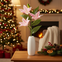 Artikel Kunstblume Lilien Stielblume 68 cm Rosa-Grün Set 3 Stück