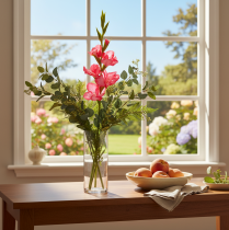 Artikel Künstliche Gladiole 88cm, Pink, Kunstseide und Kunststoff, Innenbereich