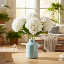 Artikel Kunstblume Hortensie mit Drahtkern 48cm Weiß