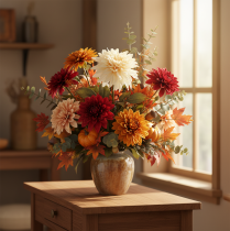 Artikel Künstliche Dahlienblume 68cm Cremeweiß für Innenraumdekoration
