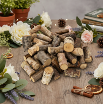 Artikel Deko-Holzstücke Birke mit Rinde 3cm 300g für Bastelarbeiten