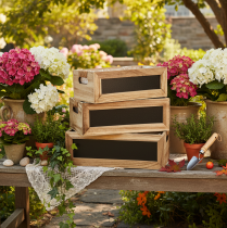 Artikel Kiste aus Holz mit Tafelfront und Folie 3er-Set 36cm, 32cm, 28cm