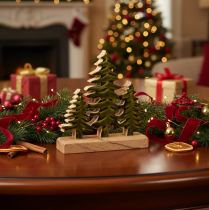 Artikel Tannenbaum Deko aus Mangoholz, grün lackiert, 20 cm Höhe, für Innenbereiche