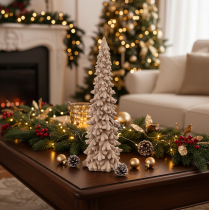 Artikel Deko-Tannenbaum beflockt Kunststoff 34cm braun für Innenbereich