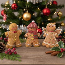 Artikel Dekofigur Lebkuchenmännchen Kunststoff 8 cm 3 Stück für Innen