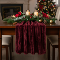 Artikel Samtband Polyester Crushed-Velvet Bordeauxrot 25 cm x 2 m für Dekoration und Basteln