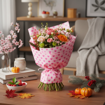 Artikel Manschettenpapier Rosa mit Herzmotiv 25 cm x 100 m für Dekoration und Floristik