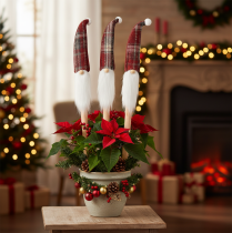 Artikel Weihnachtswichtel Dekostecker Nikolaus Holz Filzmütze 58cm 6er-Set Innenbereich