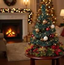 Artikel Lametta Weihnachtsgirlande 3m mit 60 LED und Timer, Smaragdgrün, Indoor und Outdoor