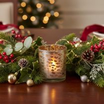 Artikel Windlicht Glas zweifarbig Leopardenmuster 8 cm