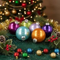 Artikel Weihnachtskugel-Set Glas 75mm Bunt 14 Stück Innenbereich