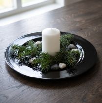 Artikel Dekoteller Schwarz Flach Glänzend Kunststoff Ø28cm H2cm