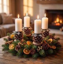 Artikel Kerzenhalter Adventskranz Kerzenhalter Schwarz 2,2×4cm 4 St