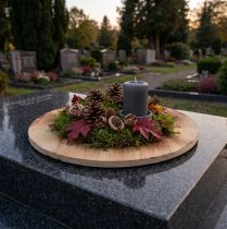 Artikel Deko Holzscheibe geflammt Untersetzer rustikal Sperrholz Ø24cm