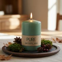 Artikel PURE Stumpenkerze Grün Smaragd Wenzel Kerzen 90/60mm