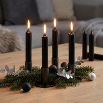 Artikel Kurze Stabkerzen Schwarz 120mm Set mit 6 - Tischdeko, Eventkerzen, Stilvolles Ambiente