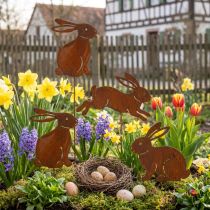 Artikel Gartenstecker Hase aus Metall mit Rostoptik 4er-Set 60 cm zur Osterdekoration