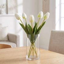 Artikel Dekorative Kunsttulpen in Weiß, 40cm, 5 Stück für stilvolle Dekorationen
