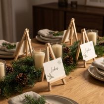 Artikel Mini Staffelei als Karten- und Bildhalter, Holz Natur, Set 6 Stück für Tischdeko und Events