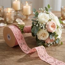 Artikel Spitzenband Altrosa, Schmuckband, Vintage-Deko, Dekoband, Hochzeitsdeko B25mm L15m