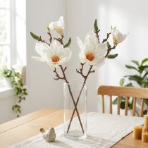 Artikel Magnolie Weiß Kunstblume mit Knospen am Deko Zweig H40cm 2St