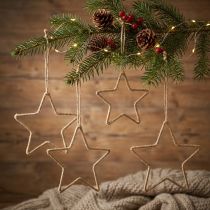 Artikel Adventsdeko, Weihnachtsdeko Stern, Dekostern Jute B20cm 5 St