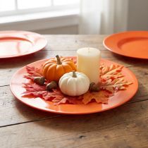 Artikel Plastikteller in Orange – 28 cm – Ideal für Partys und Dekoration – 4St