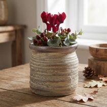 Artikel Moderne Keramik Vase Metallic-Finish in Grau-Braun als stilvolle Dekoration, 14x14cm
