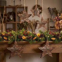 Artikel Piniensterne Natur-Deko 15cm – Hängende Holzsterne für Weihnachten, 4er-Set