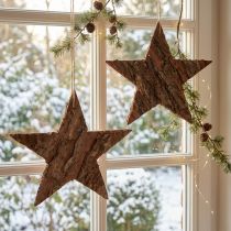 Artikel Natürliche Piniensterne zum Hängen, 3er-Set, Ø 20cm - Nachhaltige Weihnachtsdeko aus Holz